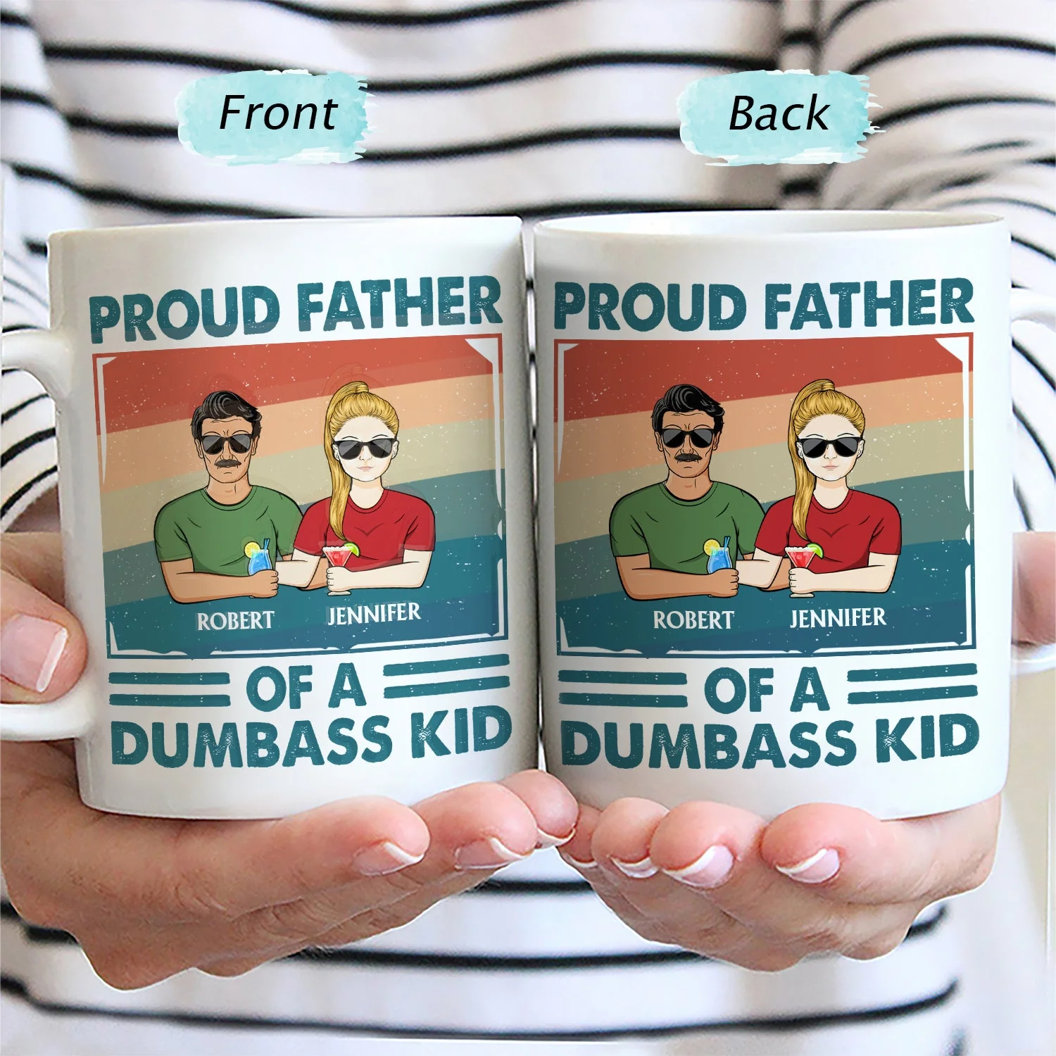 Proud Father Of A Few - Funny Gift For Dad, Father, Grandpa - Personalized Mug - Image 2