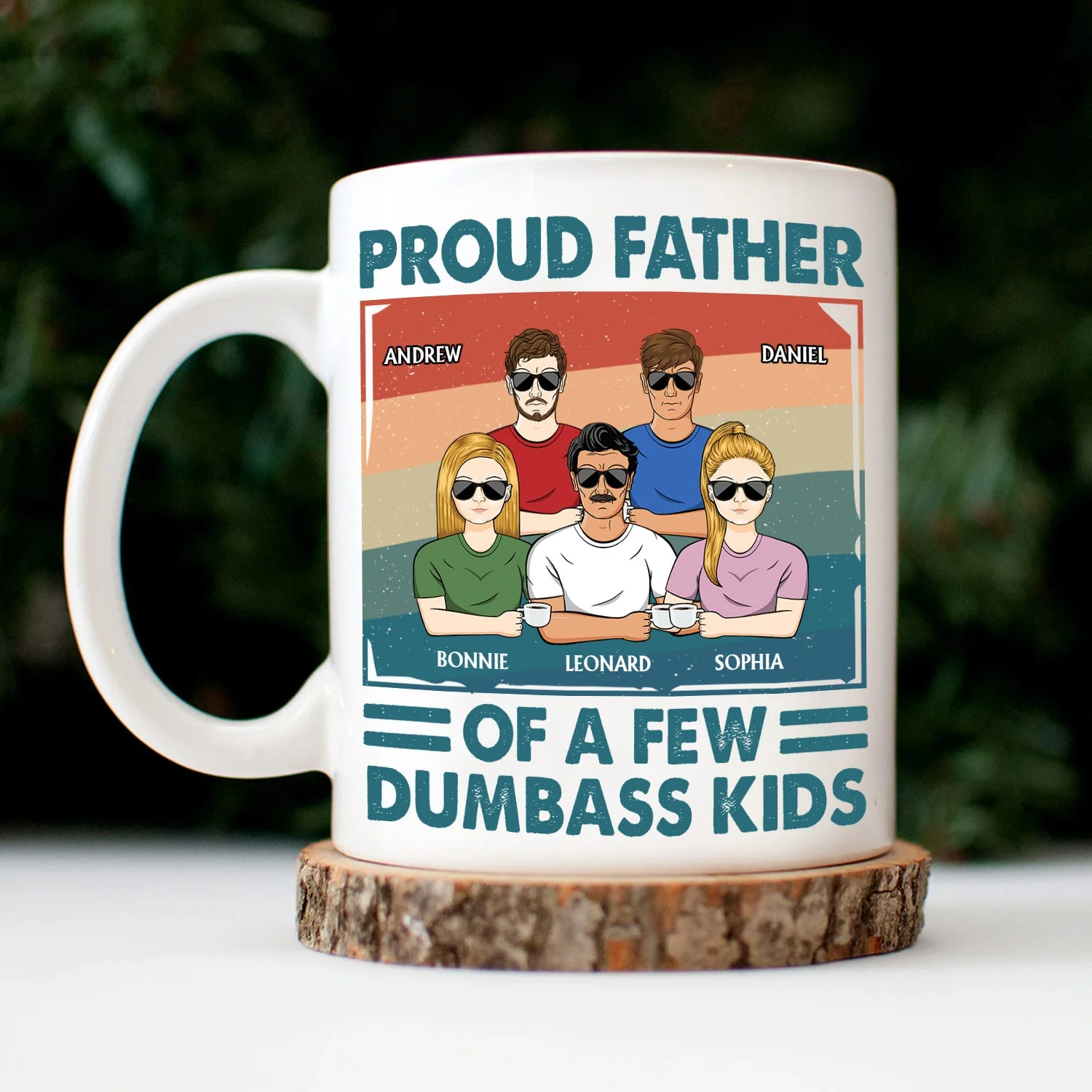 Proud Father Of A Few - Funny Gift For Dad, Father, Grandpa - Personalized Mug - Image 3