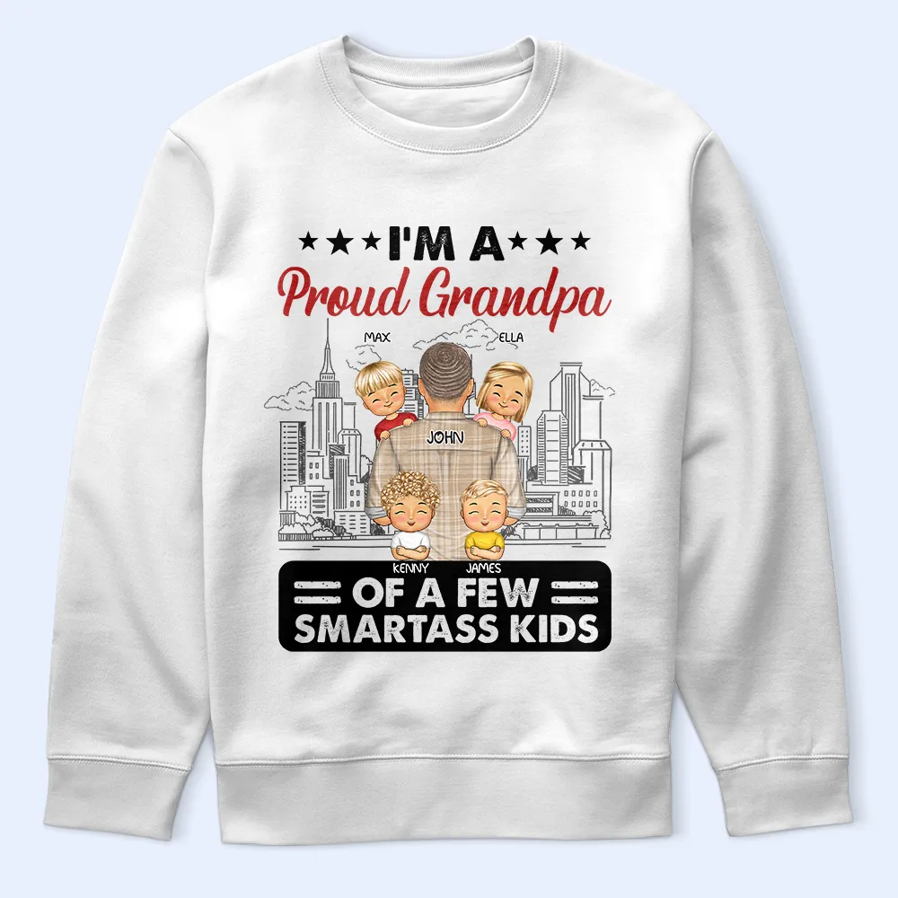 Proud Grandpa Of A Few - Personalized T Shirt - Image 5