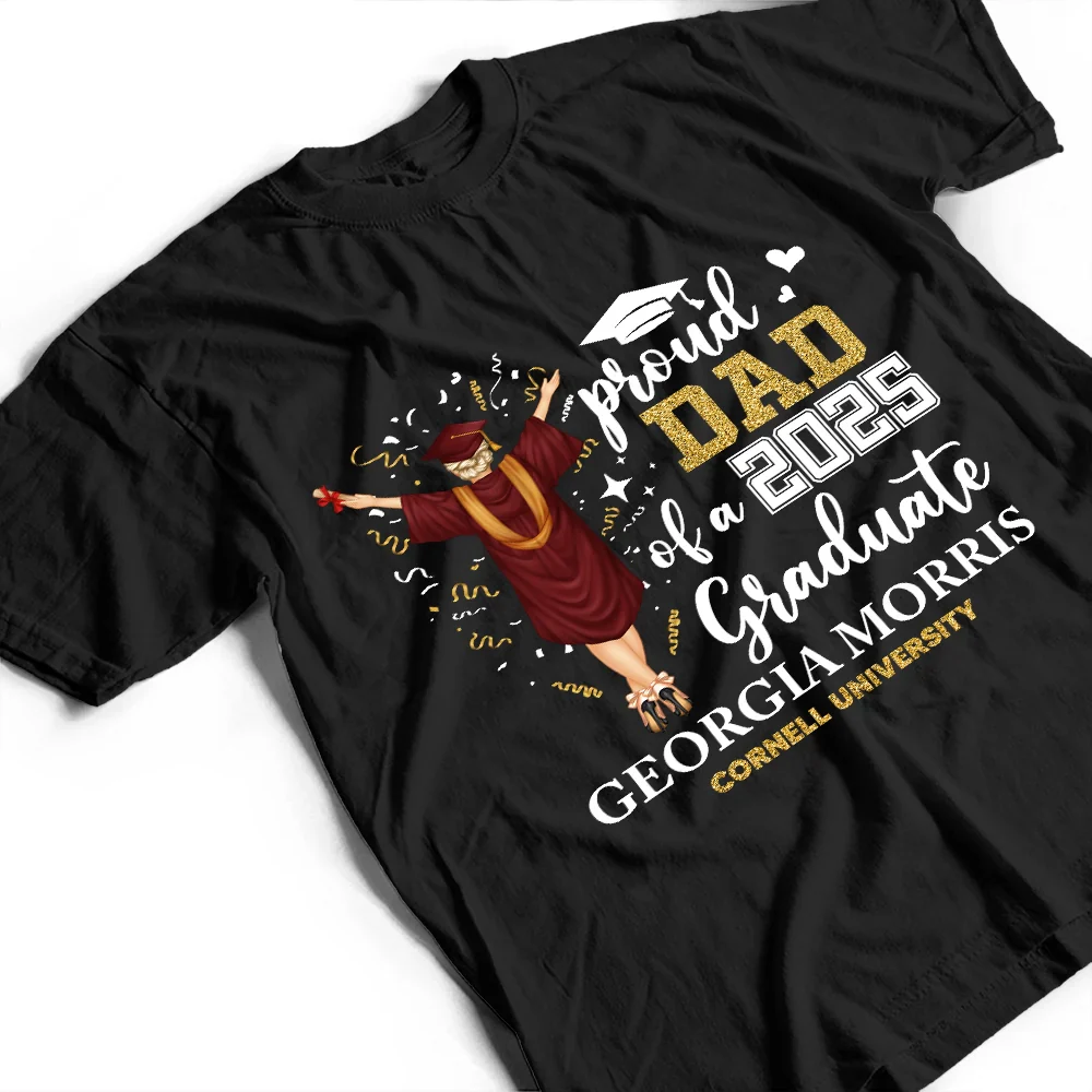 Proud Mom Dad Of A Class Graduate University College - Personalized T Shirt - Image 3