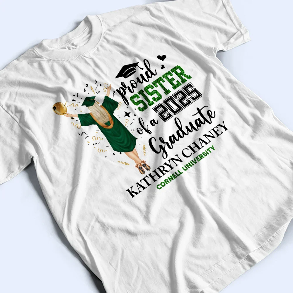Proud Mom Dad Of A Class Graduate University College - Personalized T Shirt - Image 4