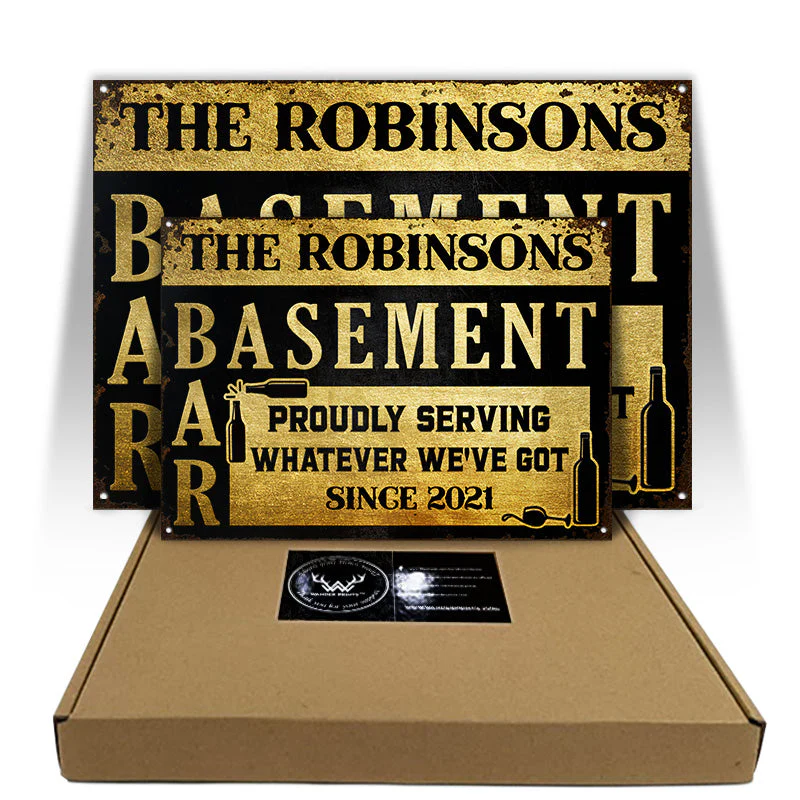 Proudly Serving Whatever - Basement Bar Decorating Idea - Personalized Custom Classic Metal Signs - Image 3