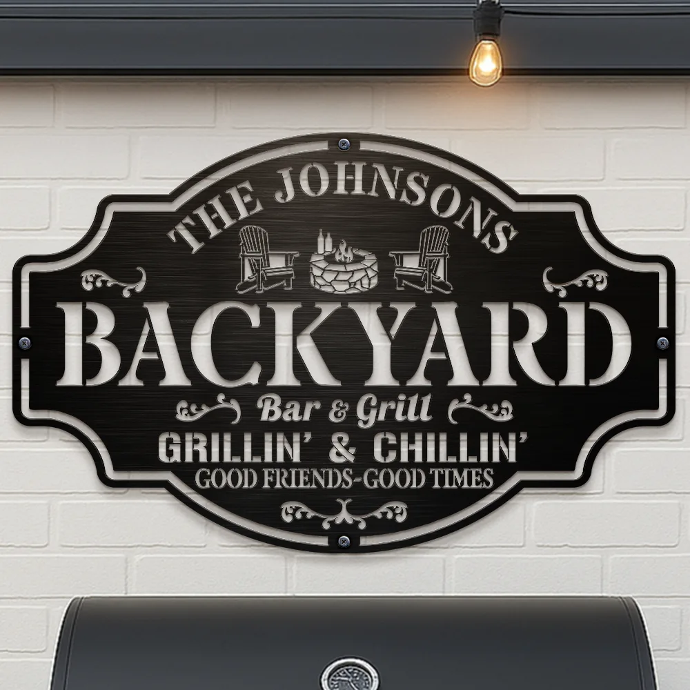 Pub Shed Good Friends Good Times - Personalised Cutout Metal Sign