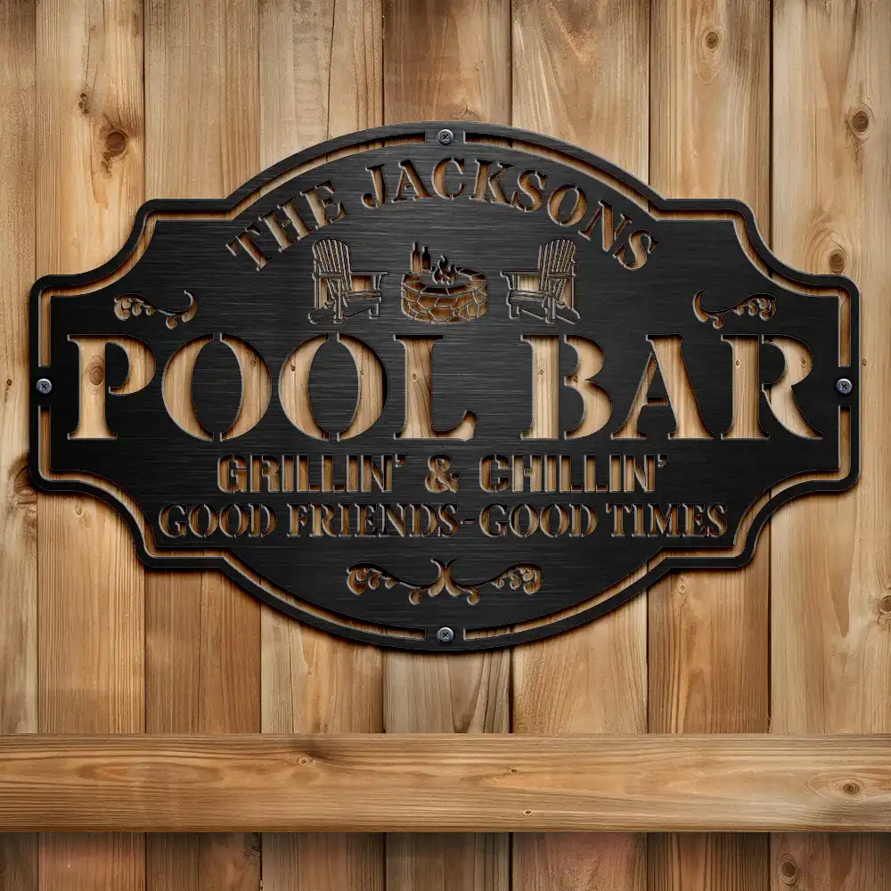 Pub Shed Good Friends Good Times - Personalised Cutout Metal Sign - Image 2