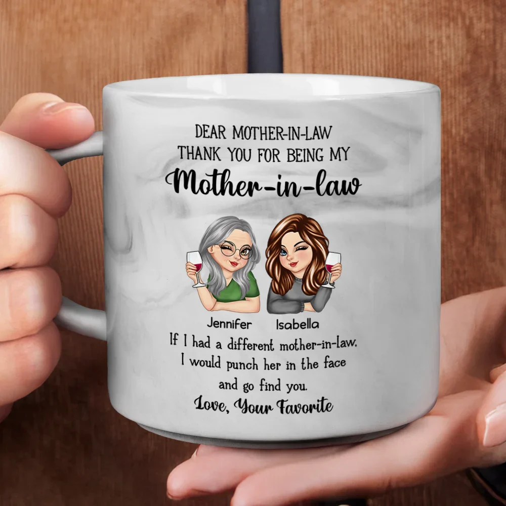 Punch Her In The Face - Personalized Marble Mug - Image 4