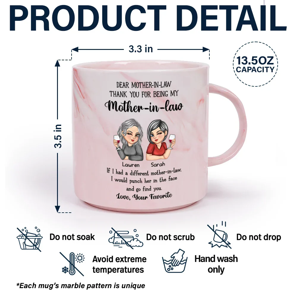 Punch Her In The Face - Personalized Marble Mug - Image 5