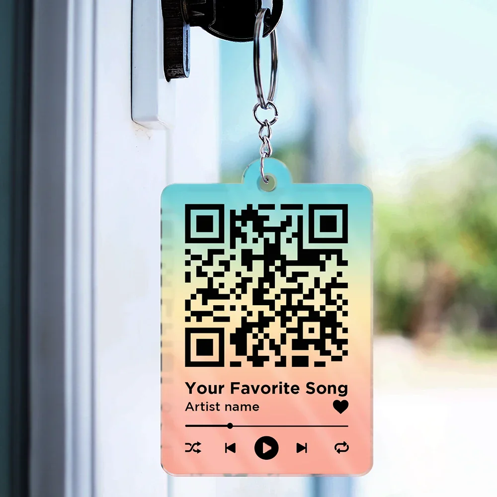 Qr Code Couple Summer You & Me And The Sea - Personalized Acrylic Keychain - Image 4