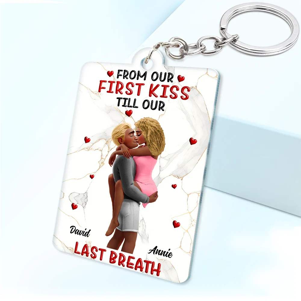 QR Code Forever Yours Favorite Song Couple - Personalized Acrylic Keychain - Image 3