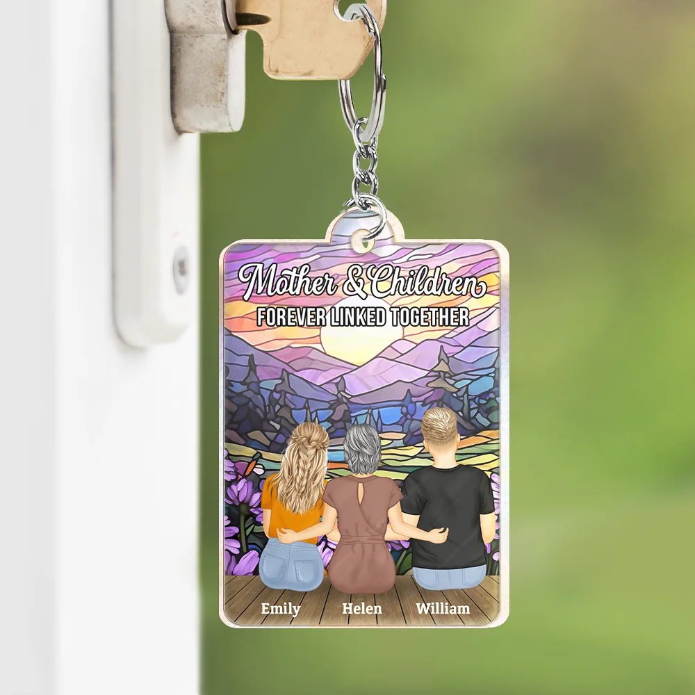 QR Code Mother Daughters Forever Linked Together - Personalized Acrylic Keychain - Image 4