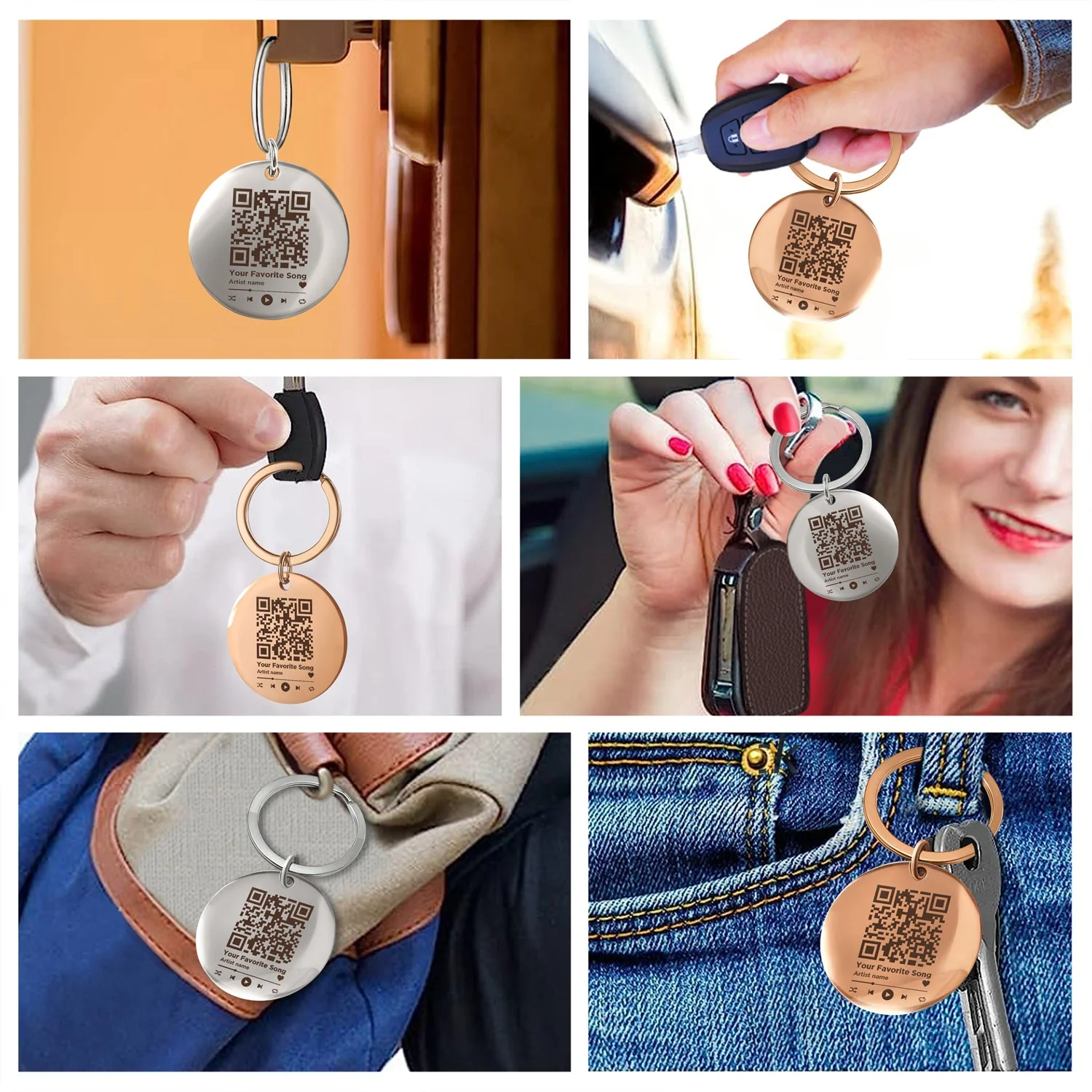 QR Code Your Favorite Song - Gift For Yourself, Gift For Family - Personalized Keyring - Image 6