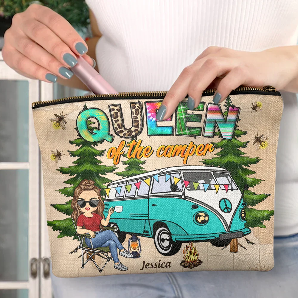 Queen Of The Camper - Personalized Cosmetic Bag - Image 3