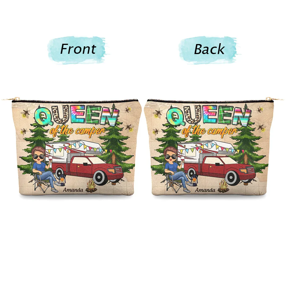 Queen Of The Camper - Personalized Cosmetic Bag - Image 4