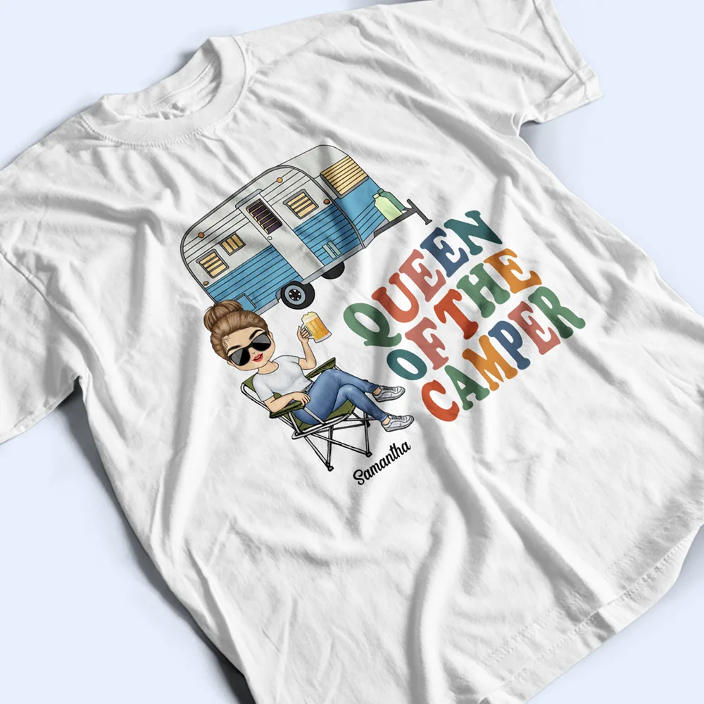 Queen Of The Camper - Personalized T Shirt - Image 3