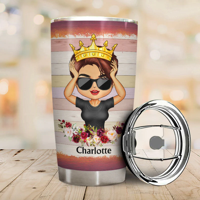 Queens Are Born In August - Gift For Women - Personalized Custom Tumbler - Image 2