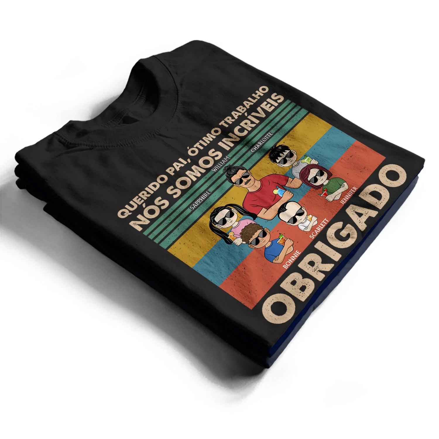 Querido Pai Ótimo Trabalho Nós Somos Incríveis Obrigado Jovem - T Shirt Personalizado - Image 2