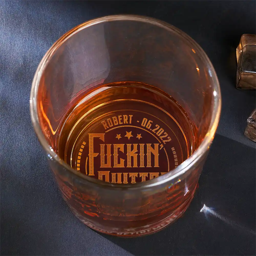 Quitter I Mean Happy Retirement - Personalized Engraved Whiskey Glass - Image 3