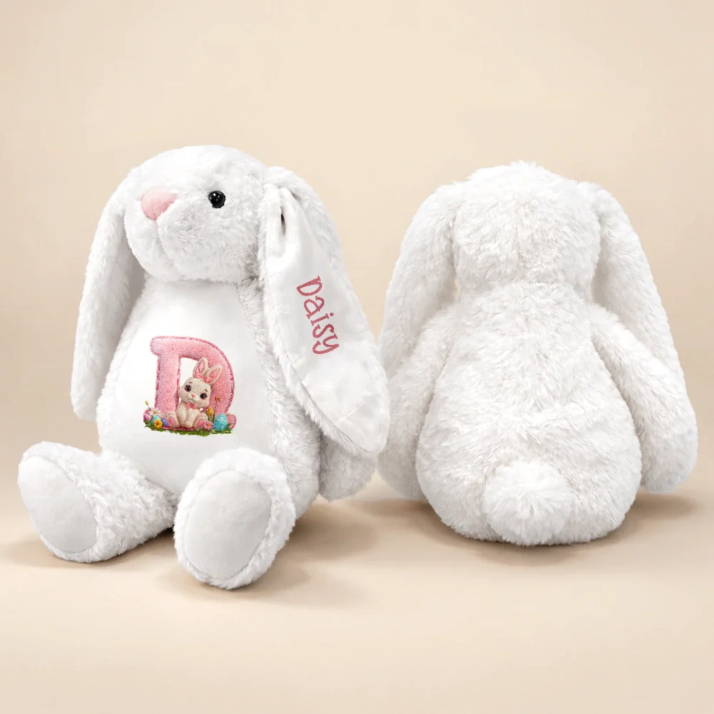 Rabbit Alphabet Letters Faux Chenille - Personalized Soft Toy Bunny - Image 4