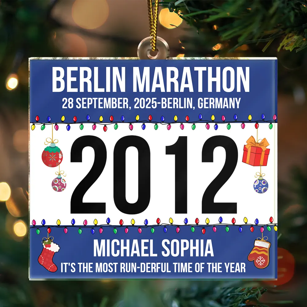 Race Bib For Runner - Personalized Custom Shaped Acrylic Ornament - Image 3