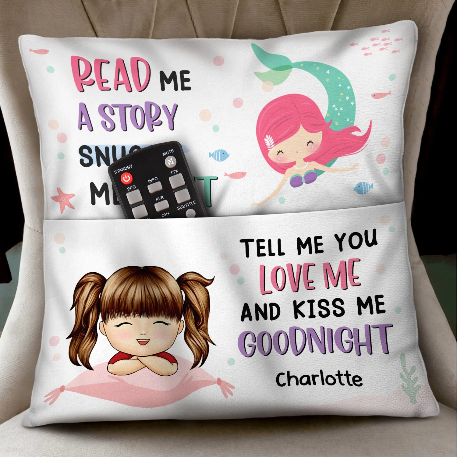 Read Me A Story - Gift For Kids - Personalized Pocket Pillow - Image 3