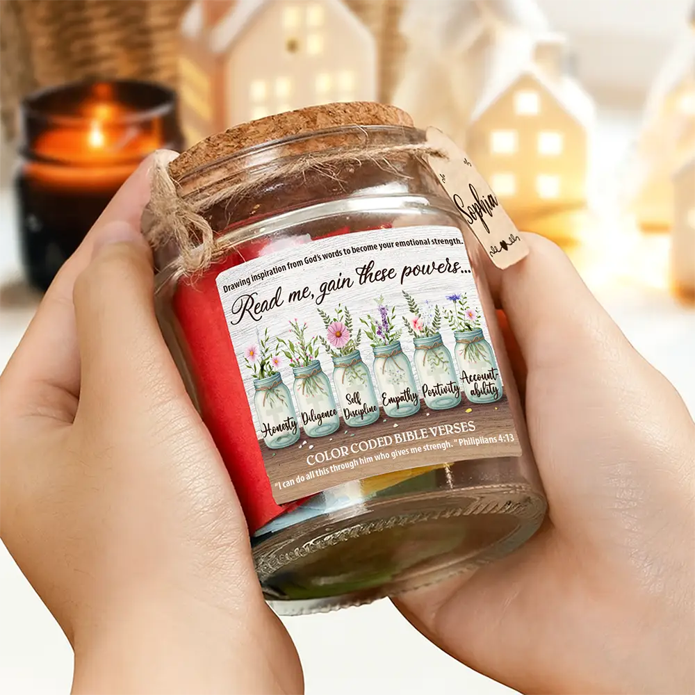 Read Me Gain These Powers - Personalized Bible Verse Jar - Image 2