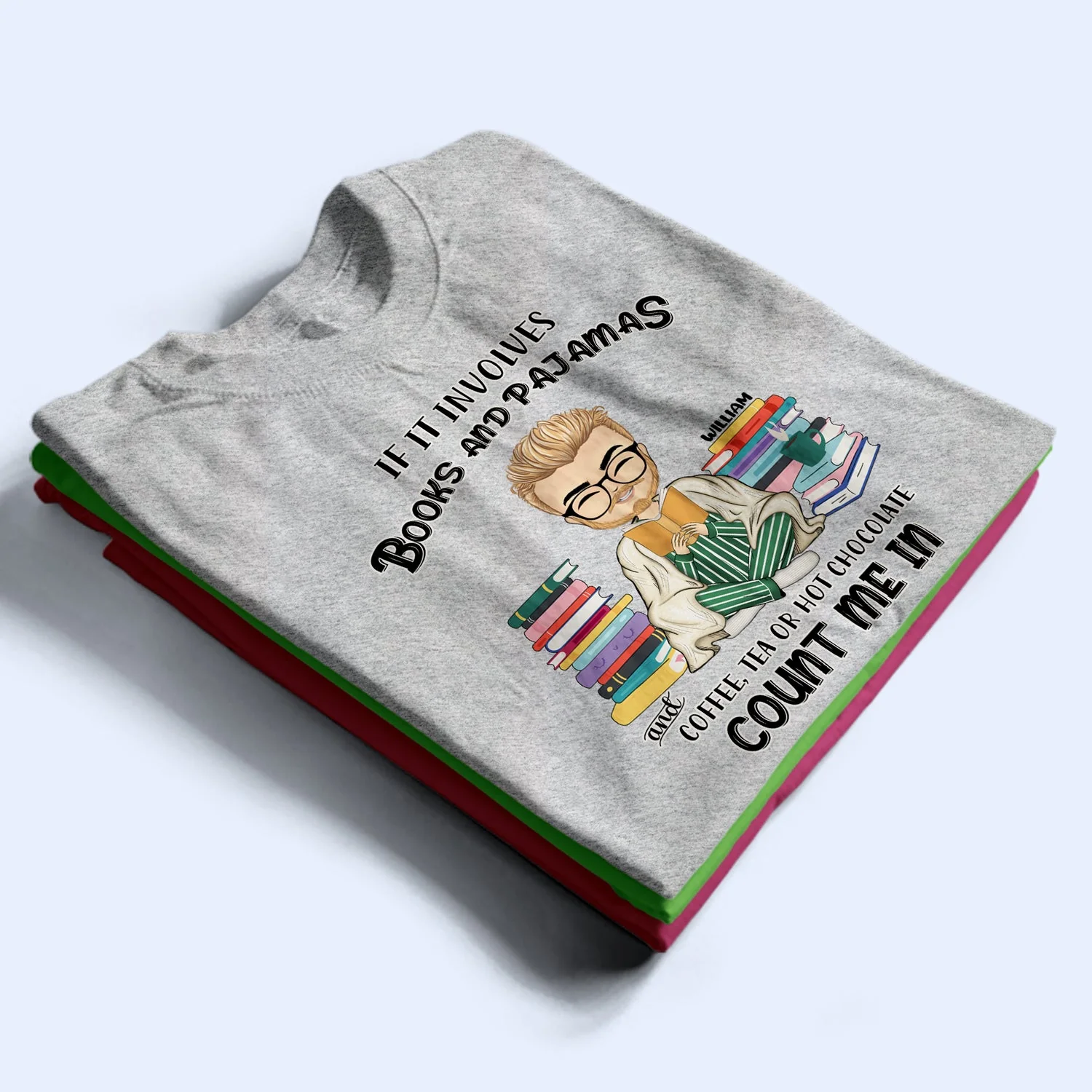 Reading Books And Pajamas - Personalized Custom Hoodie - Image 2