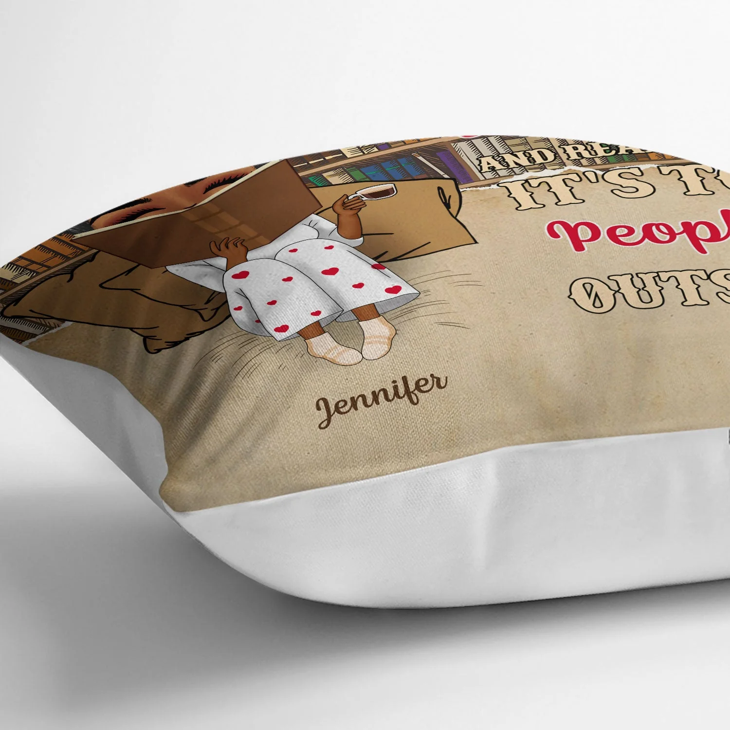 Reading Chibi Girl Just A Girl Who Loves Books - Personalized Custom Pillow - Image 3