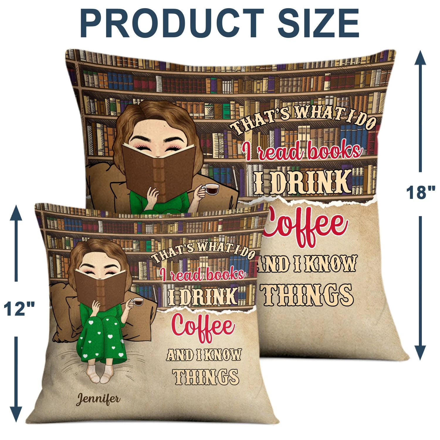 Reading Chibi Girl Just A Girl Who Loves Books - Personalized Custom Pillow - Image 4