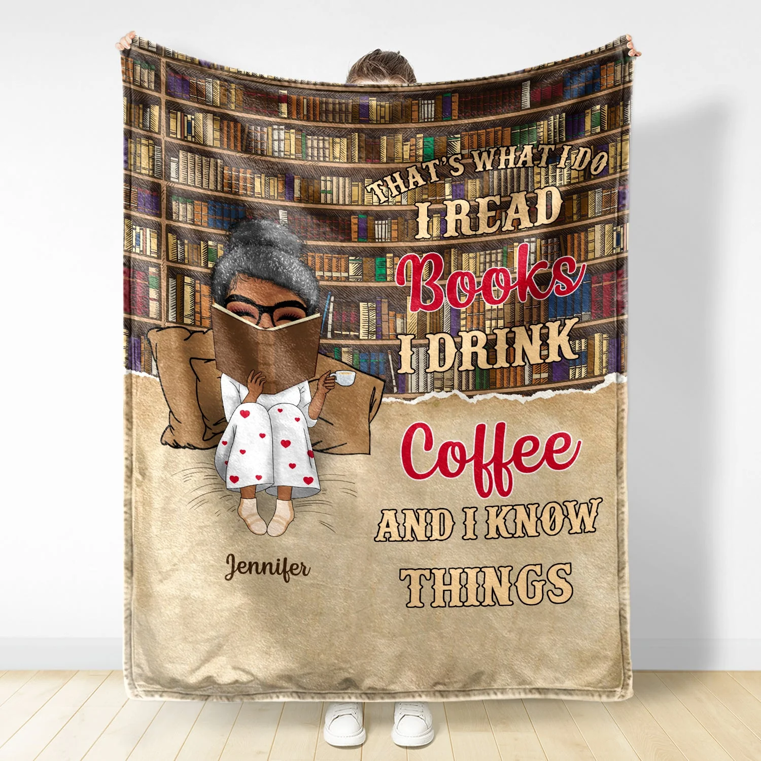 Reading Chibi Just A Girl Who Loves Books - Personalized Custom Fleece Blanket - Image 3