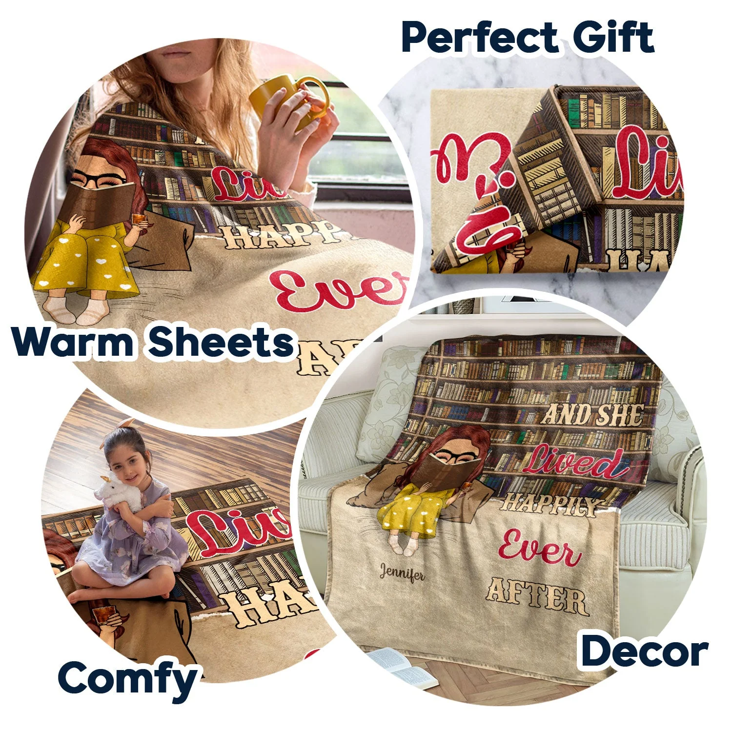 Reading Chibi Just A Girl Who Loves Books - Personalized Custom Fleece Blanket - Image 7