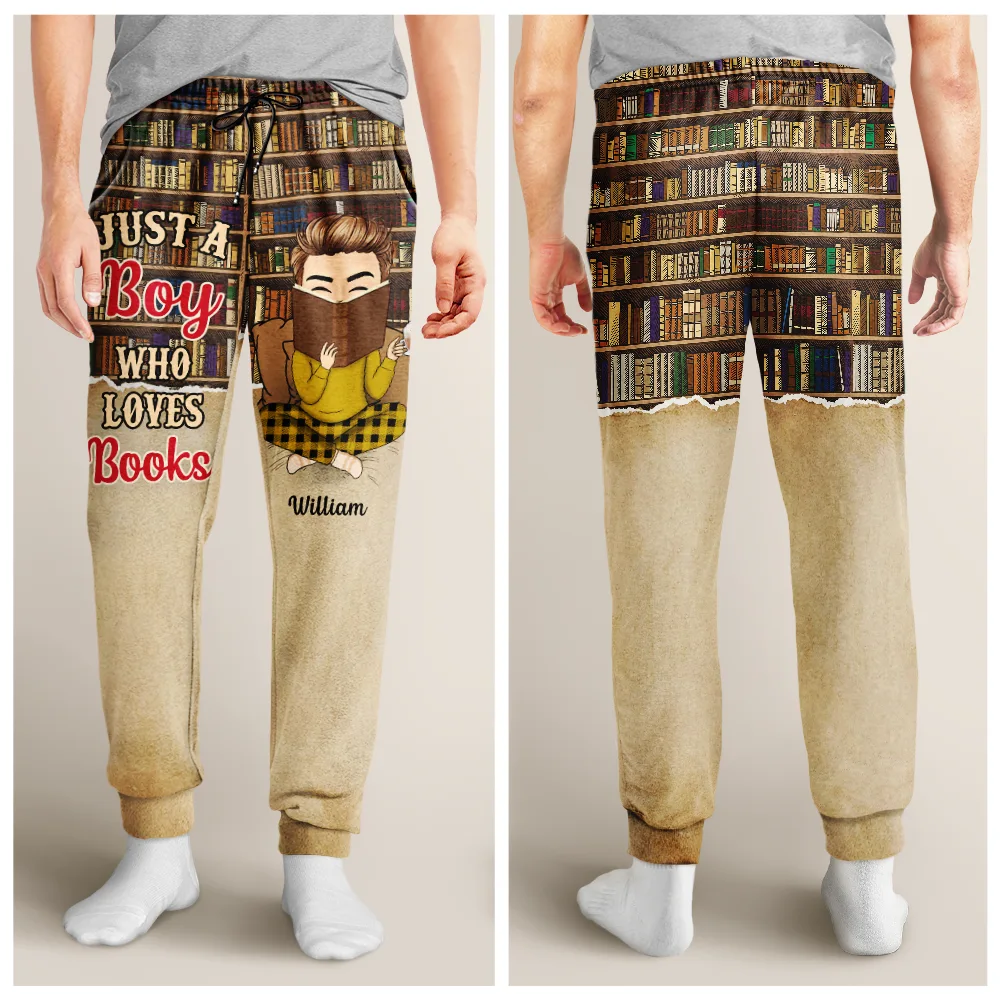 Reading Chibi Just A Girl Who Loves Books - Personalized Pajama Pants - Image 4
