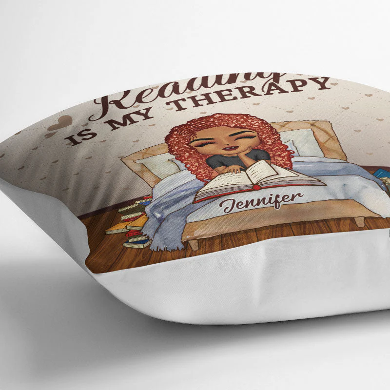Reading Chibi Just A Girls Who Loves Books - Gift For Reading Lovers - Personalized Custom Pillow - Image 3