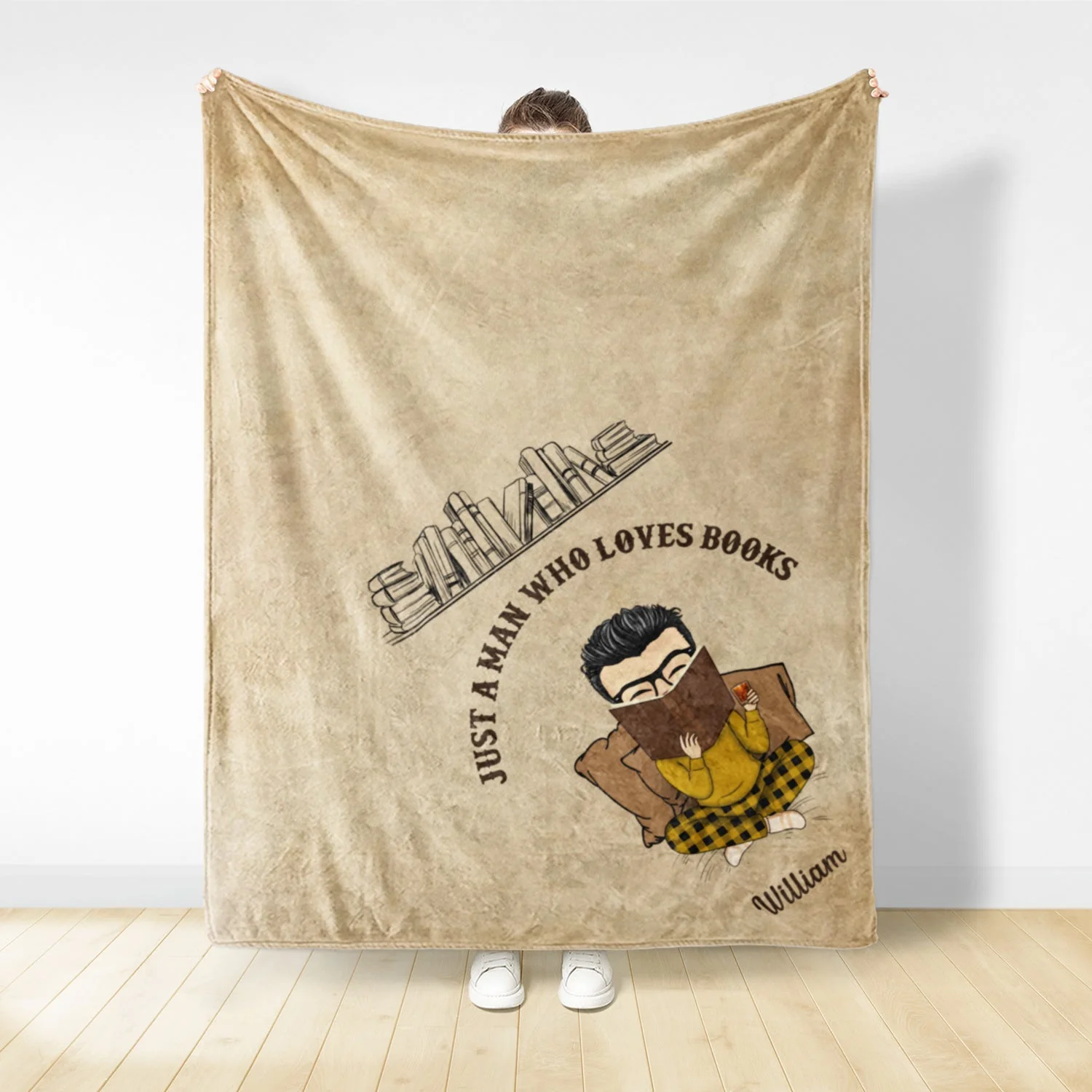 Reading Corner Just A Girl Who Loves Books - Personalized Custom Fleece Blanket - Image 2