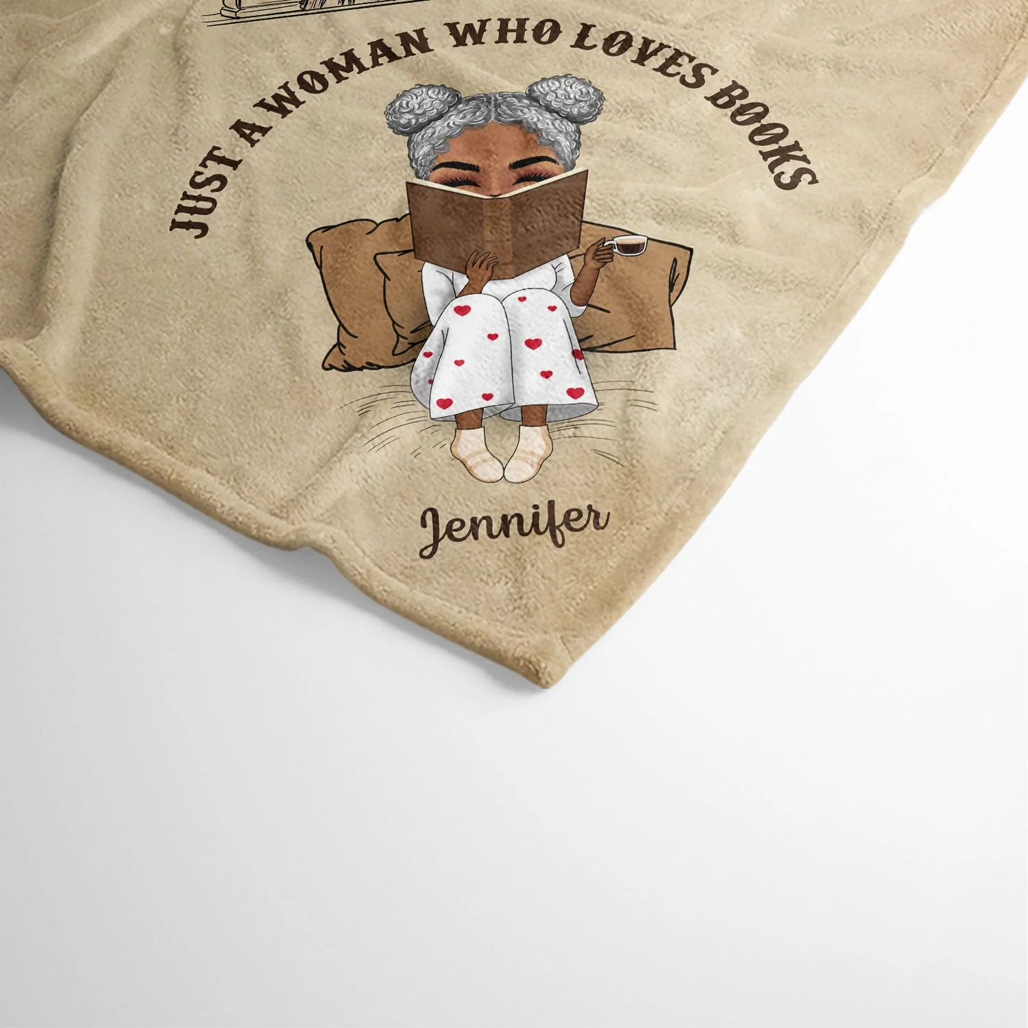Reading Corner Just A Girl Who Loves Books - Personalized Custom Fleece Blanket - Image 3