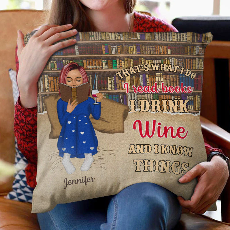 Reading Family Girl Just A Girl Who Loves Books - Personalized Custom Pillow - Image 2