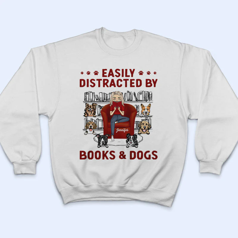 Reading Girl Who Loves Books & Dogs - Gift For Dog Lovers - Personalized Custom Hoodie - Image 5