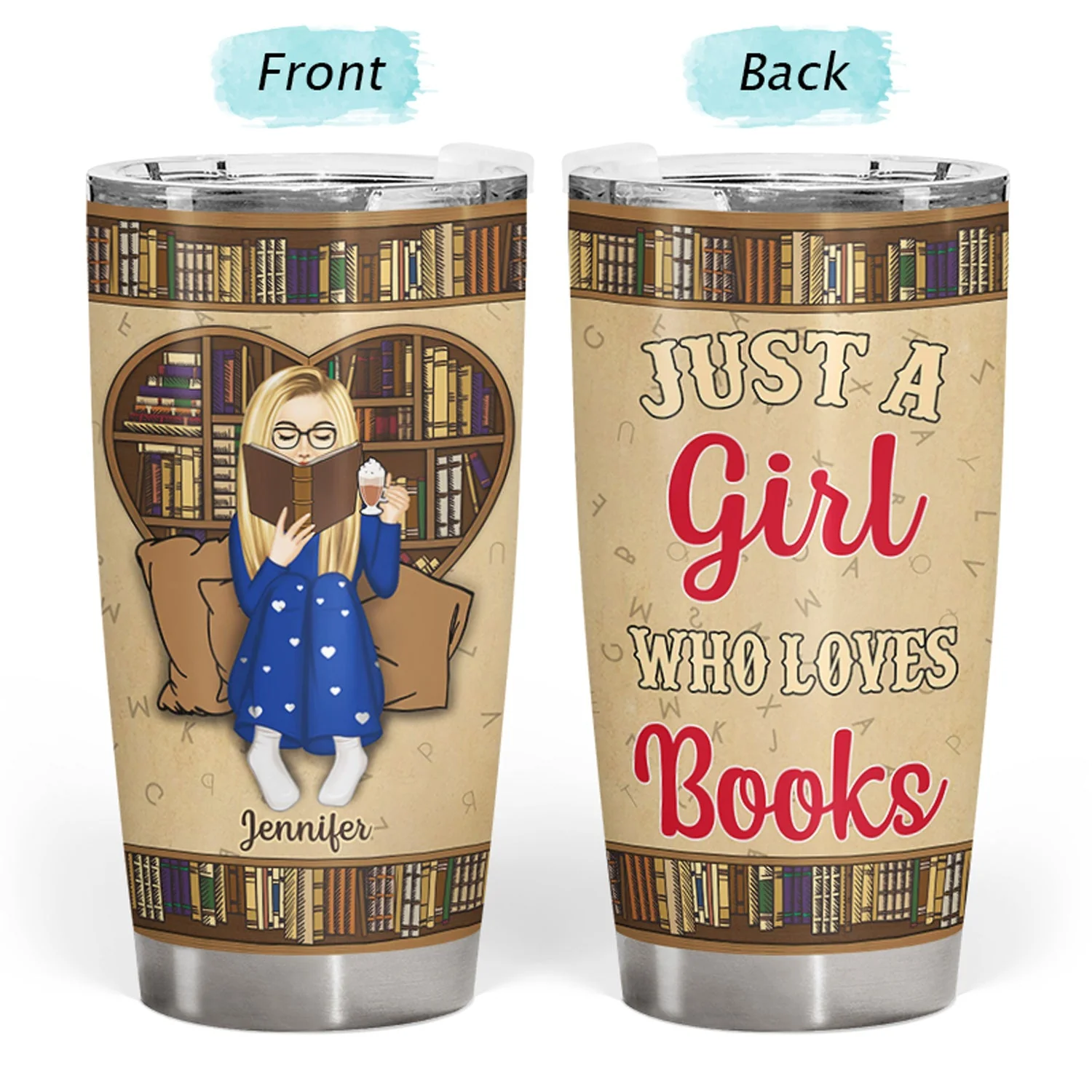 Reading I‘m A Bookaholic - Gift For Book Lovers - Personalized Custom Tumbler - Image 3