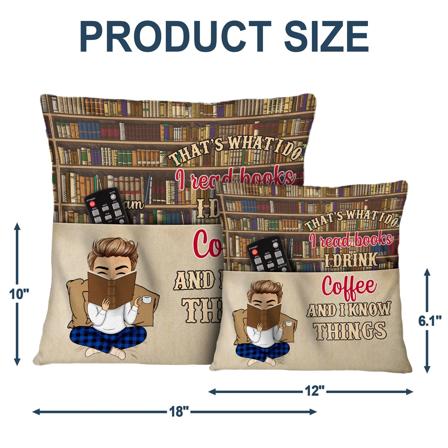 Reading Just A Girl Boy Who Loves Books - Gift For Book Lovers - Personalized Pocket Pillow - Image 5