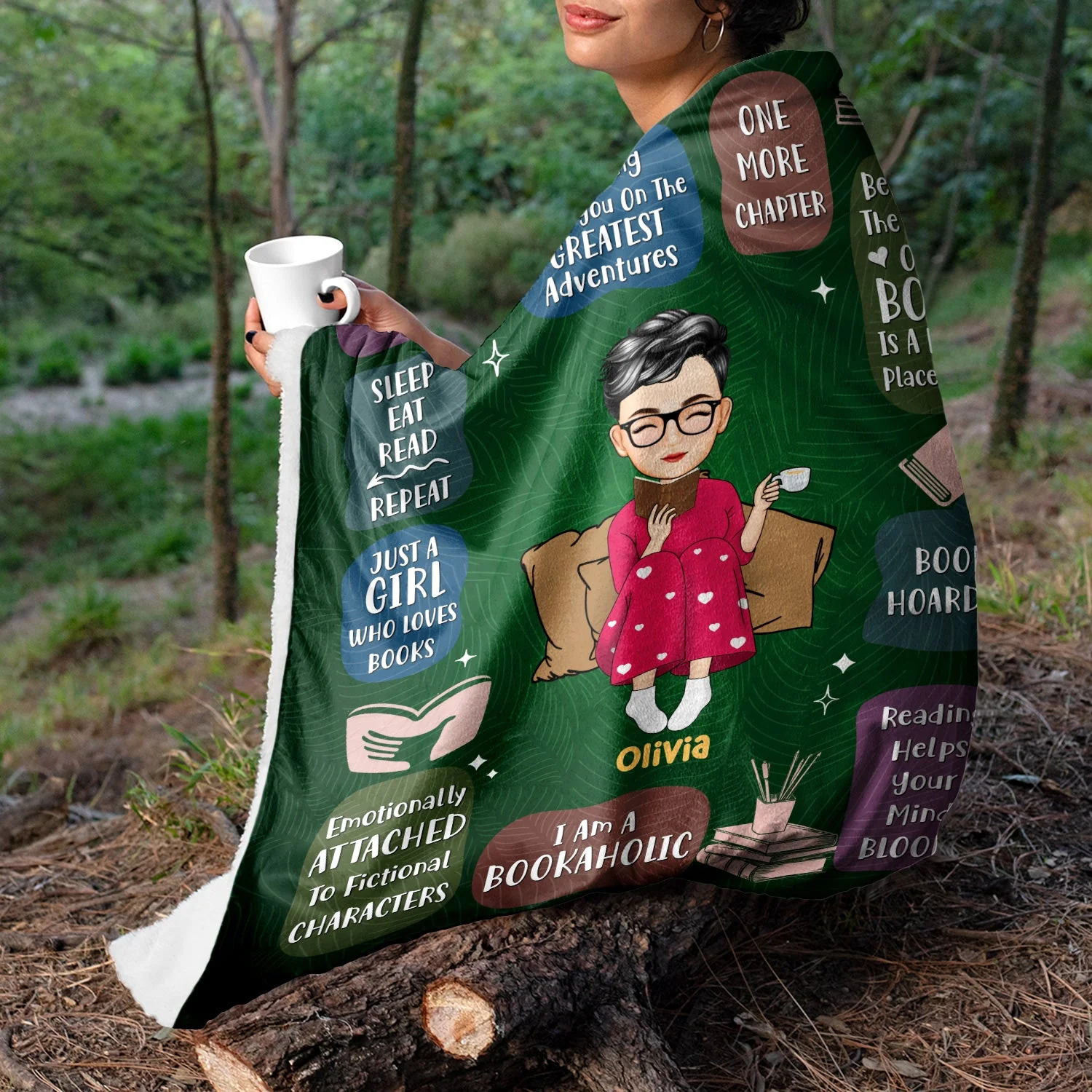Reading Just A Girl Who Loves Book Floral - Gift For Book Lovers - Personalized Fleece Blanket - Image 5