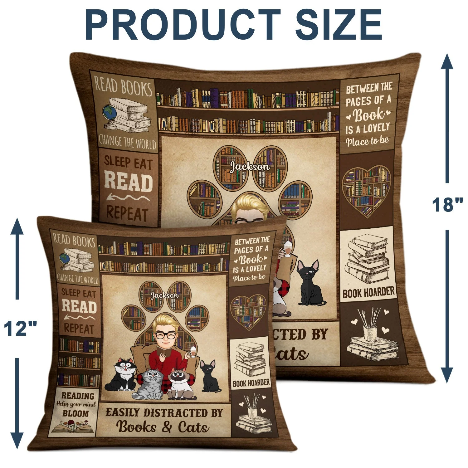 Reading Just A Girl Who Loves Books & Pets - Gift For Book Lovers, Pet Lovers - Personalized Pillow - Image 4