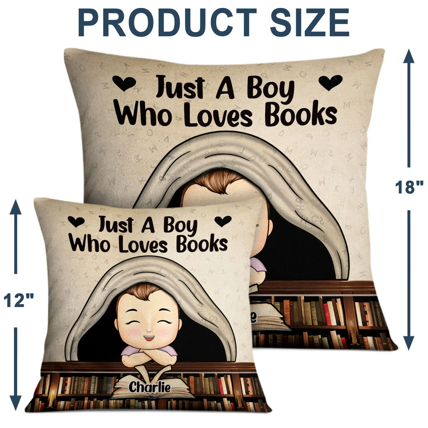 Reading Kid Just A Girl Boy Who Loves Books - Gift For Kid, Book Lovers - Personalized Pillow - Image 4