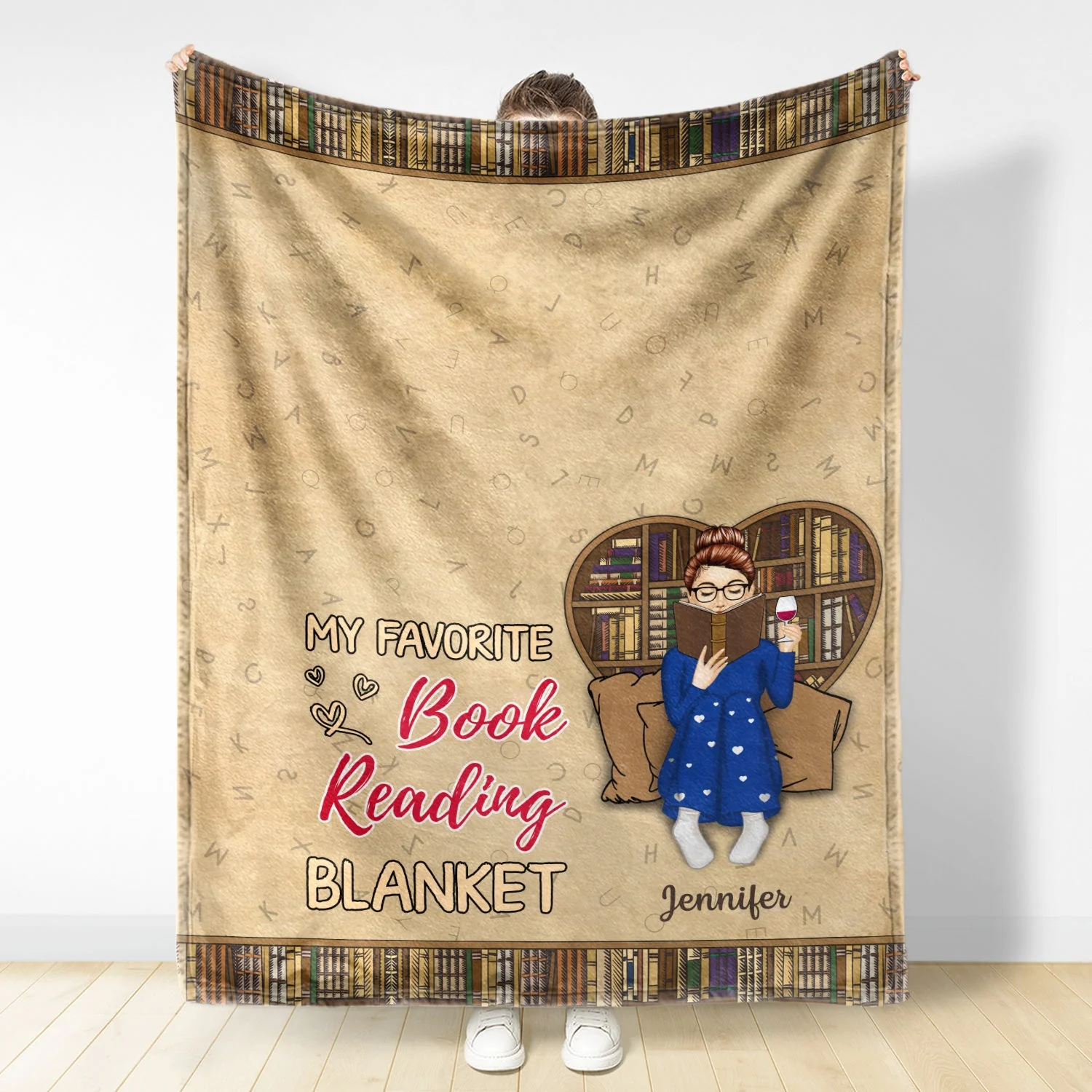 Reading My Favorite Book Reading Blanket - Gift For Book Lovers - Personalized Custom Fleece Blanket - Image 2