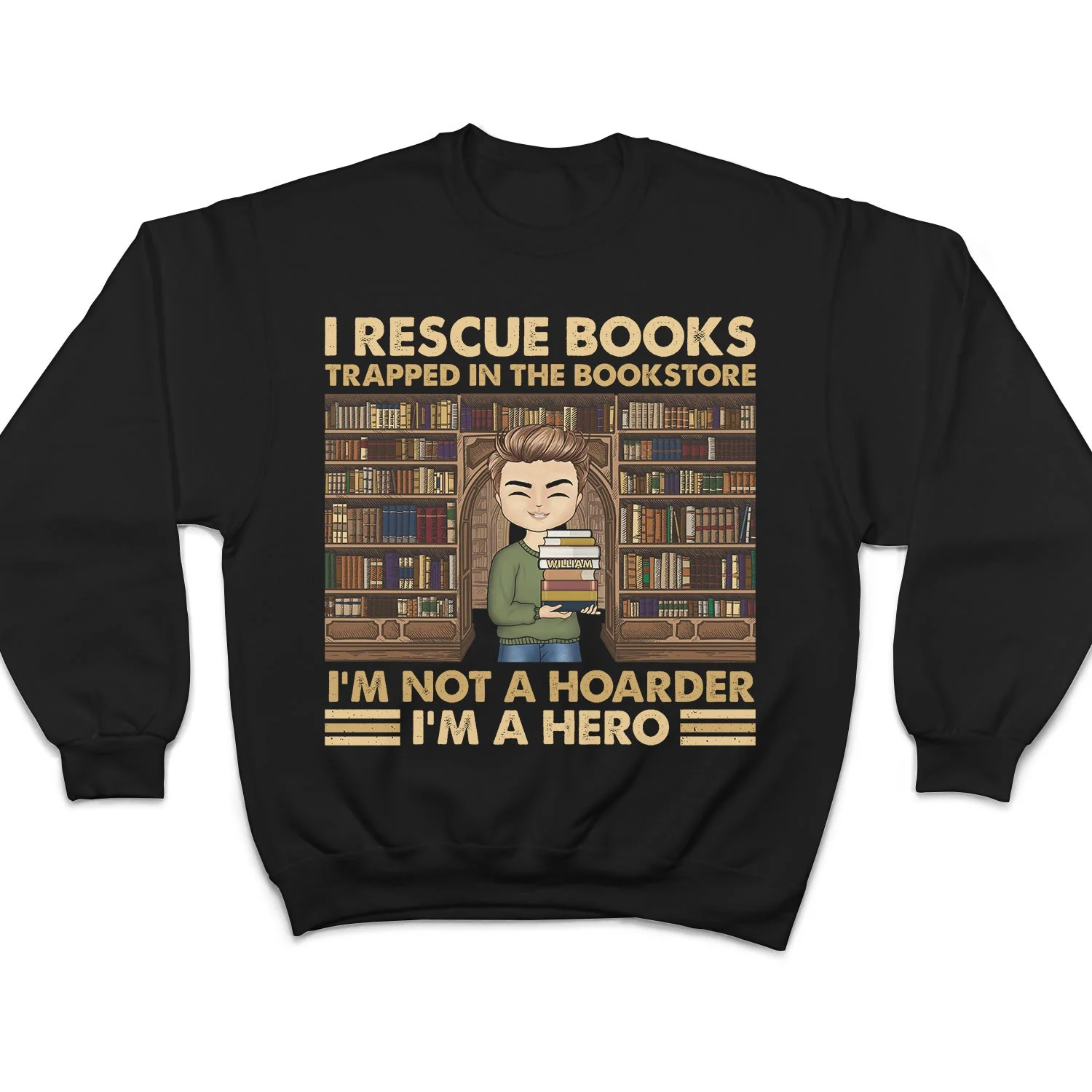 Reading Not A Hoarder - Gift For Book Lovers - Personalized Custom T Shirt - Image 5