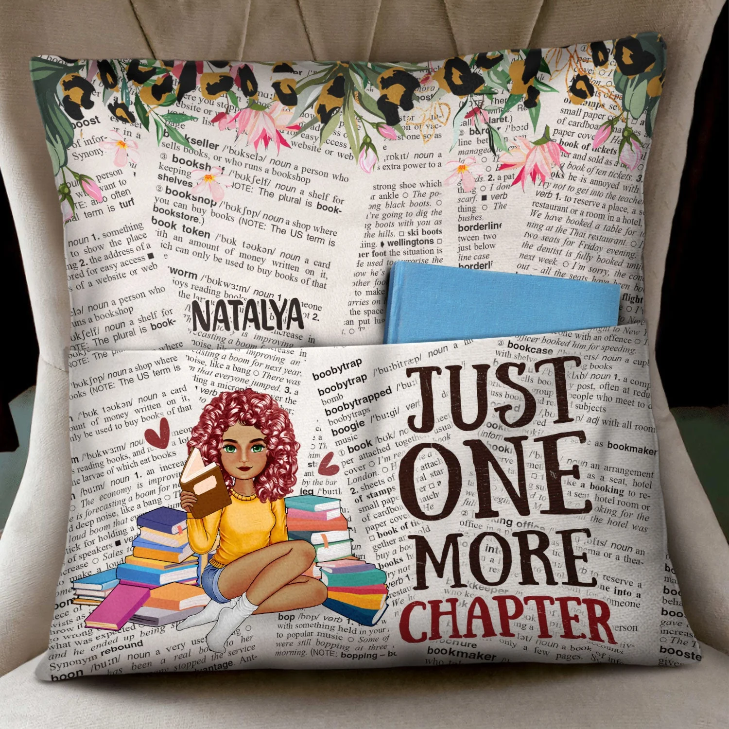 Reading One More Chapter - Gift For Book Lovers - Personalized Pocket Pillow - Image 3