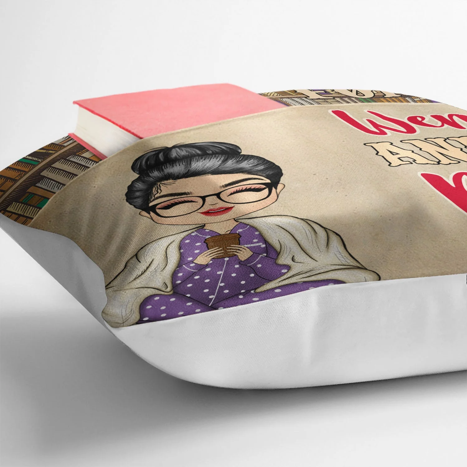 Reading Peeking Reserved For Me & My Books - Gift For Book Lovers - Personalized Pocket Pillow - Image 4