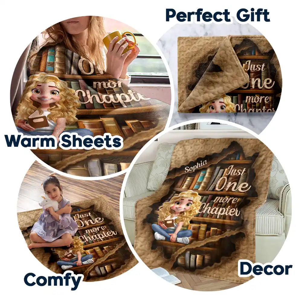 Reading Ripping Effect Girl This Is My Reading Blanket - Personalized Fleece Blanket, Sherpa Blanket - Image 8