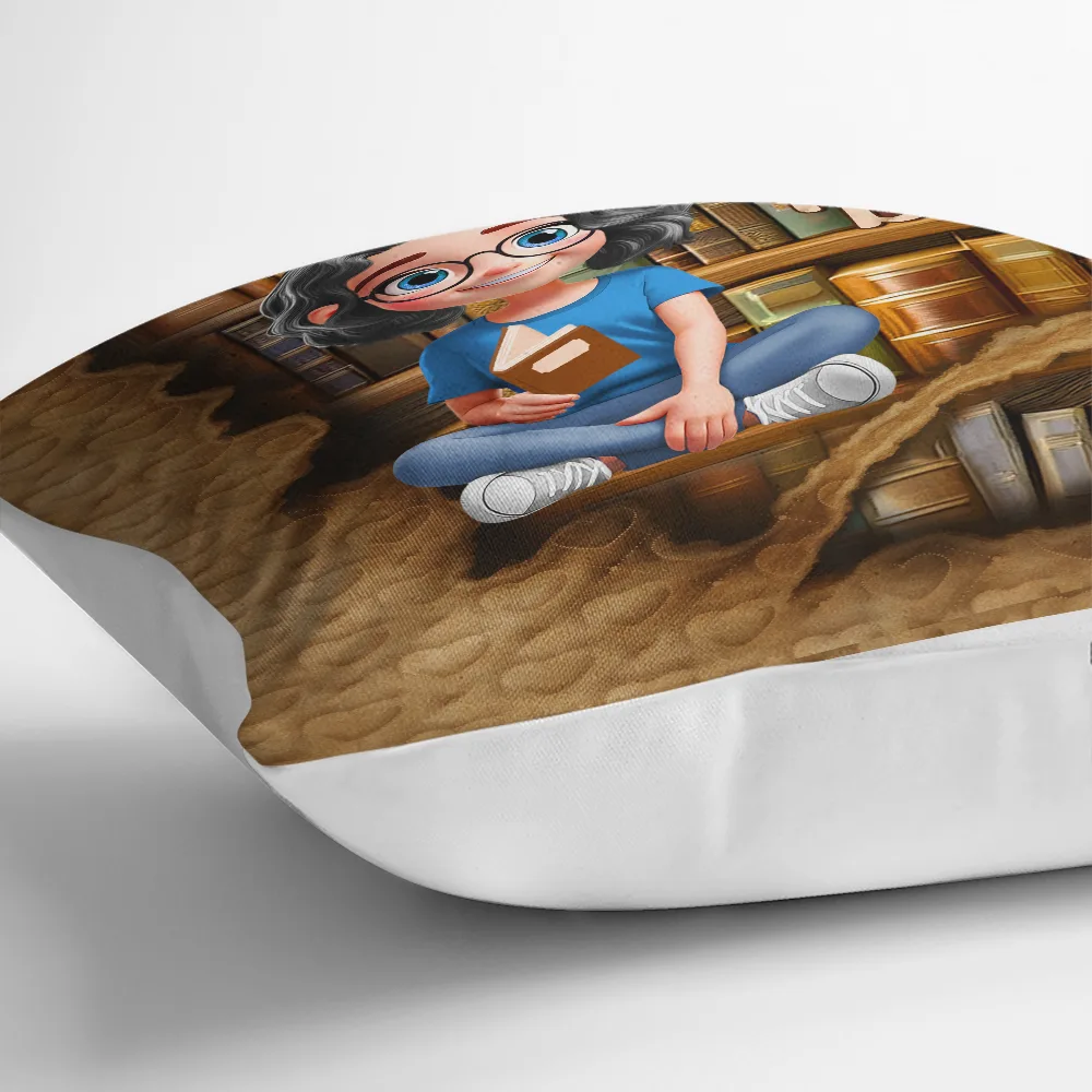 Reading Ripping Effect Girl This Is My Reading Pillow - Personalized Pillow - Image 3