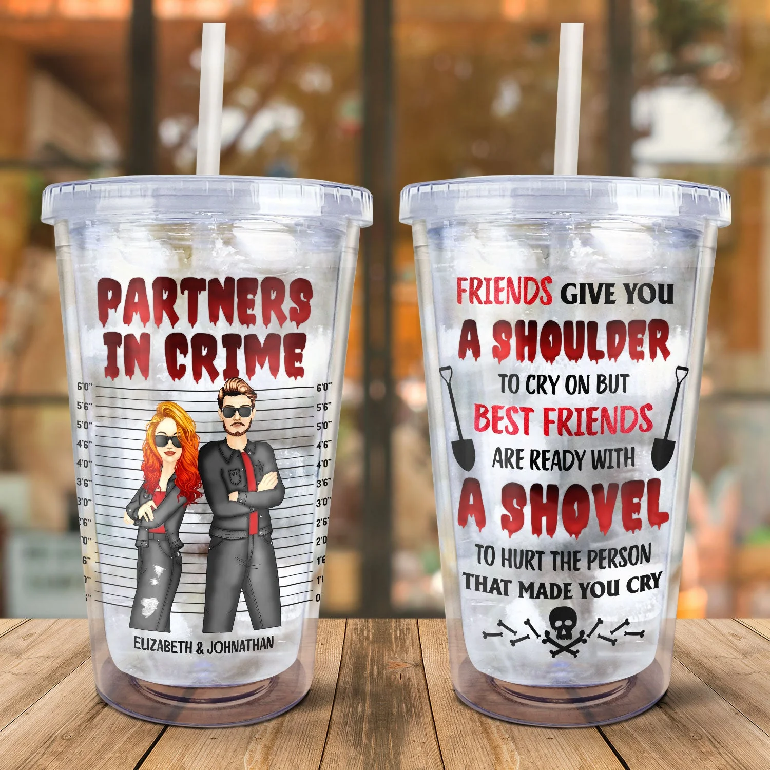 Ready With A Shovel - Gift For Bestie - Personalized Acrylic Insulated Tumbler With Straw - Image 2