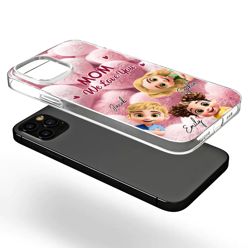 Realistic 3D Furry Effect Grandma Mom We Love You - Personalized Clear Phone Case - Image 5