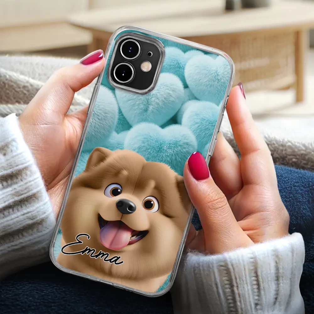 Realistic 3D Furry Effect Pet Mom Pet Dad - Personalized Clear Phone Case - Image 3
