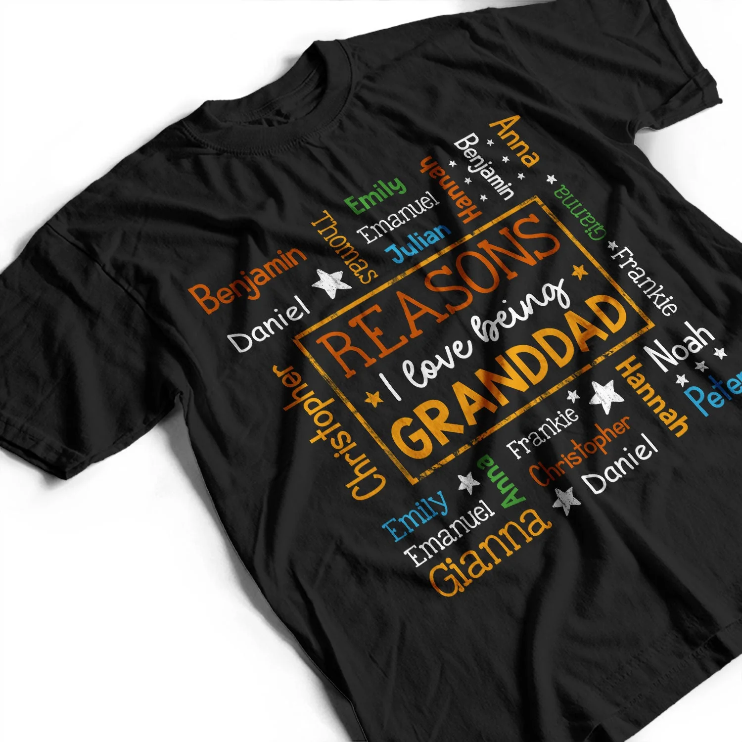 Reason I Love Being A Grandpa Dad - Gift For Grandfather, Father - Personalized T Shirt - Image 3